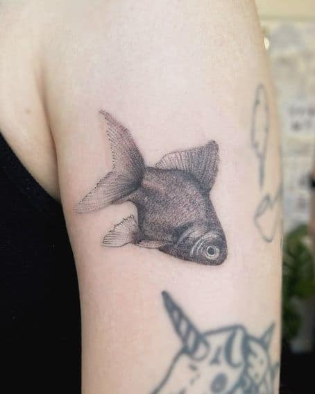 Cute Goldfish Tattoo Design