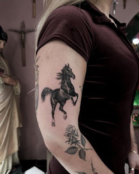 Cute Horse Tattoo Design on Arm