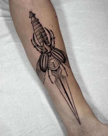 Dagger Beetle Tattoo