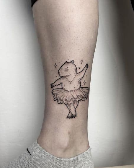 Dancing Capybara Tattoo Design