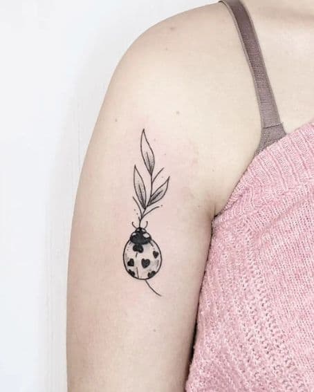 Dotwork Ladybug Tattoo on Arm