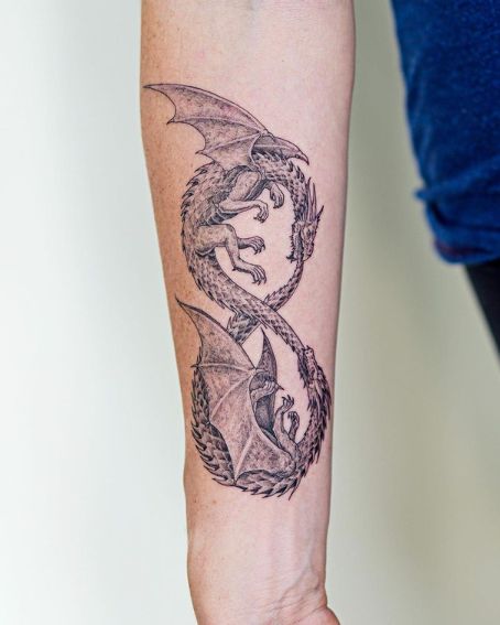 Dragons Infinity Tattoo on Arm