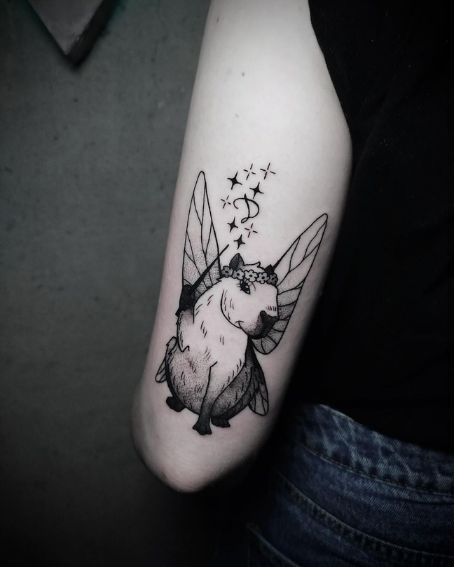Fairy Capybara Tattoo Design