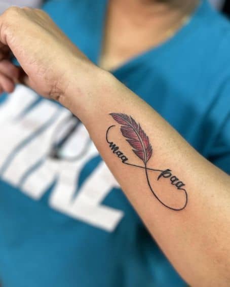 Feather Infinity Tattoo