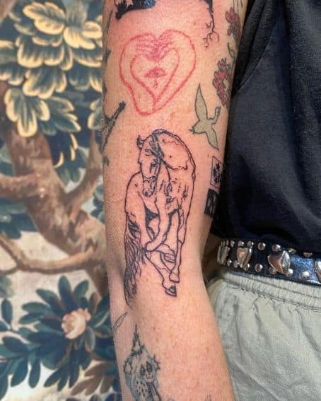 Fine-Line Horse Tattoo Design
