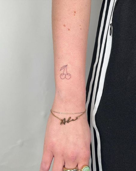 Fineline Cherry Flash Tattoo