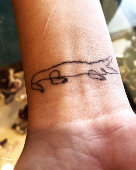 Fineline Gator Tattoo on Wrist