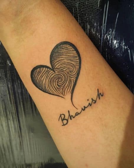 Fingerprint Tattoo Design with Name