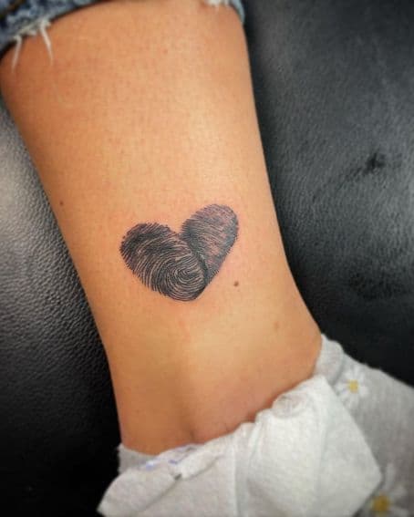 Fingerprints in The Shape of a Heart Tattoo