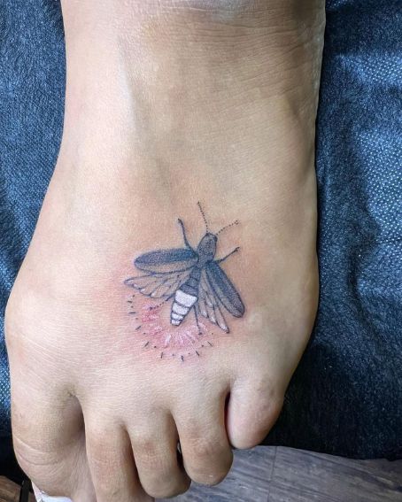 Firefly or Lightning Bug Tattoo on Foot