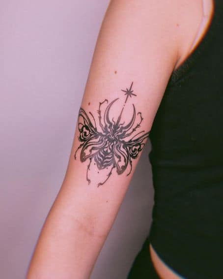 Floral Beetle Tattoo Art