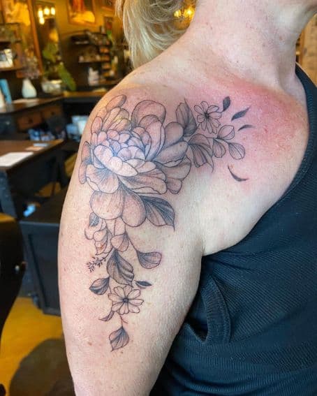 Floral Shoulder Tattoo Design