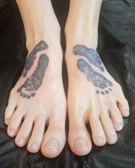 Footprint Tattoo on Foot
