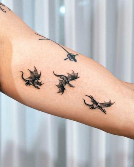 Forearm Tiny Dragon Tattoo