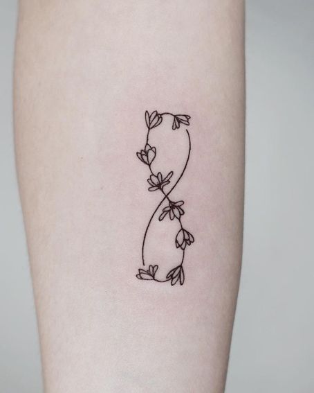 Freesia Infinity Tattoo Design Idea
