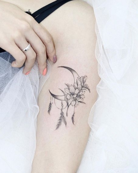 Freesia Moon Tattoo Design