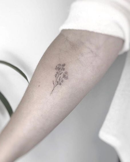 Freesias with Forget-Me-Nots Tattoo