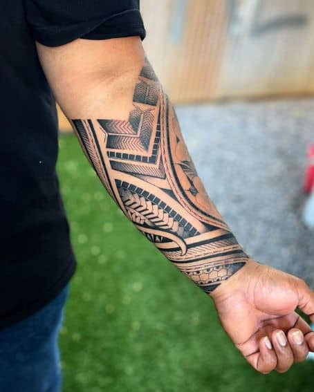 Full Forearm Polynesian Tattoo Design