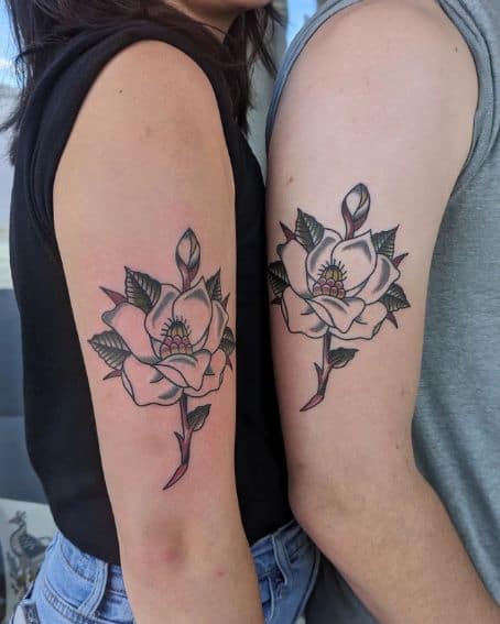 Fun Pair of Magnolias Tattoo