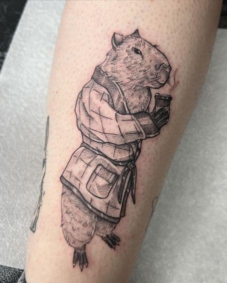 Funny Capybara Tattoo Idea