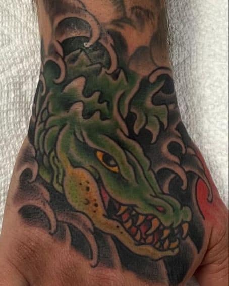 Gator Tattoo on Hand