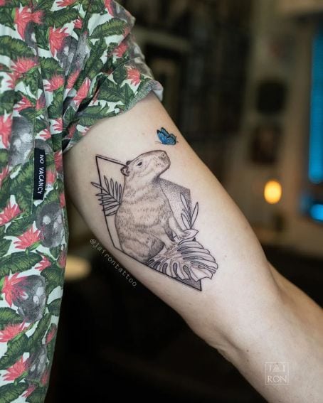 Geometrical Capybara Tattoo