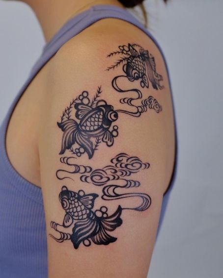 Goldfish Paper Cut Tattoo