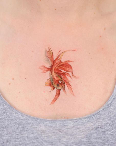 Goldfish Tattoo on Chest
