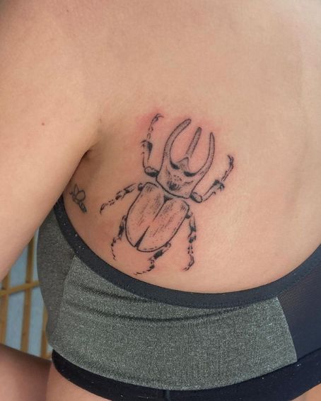 Handpoked Beetle Tattoo Design