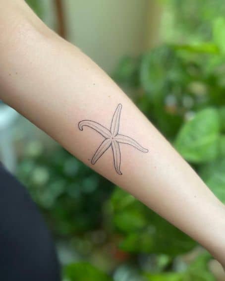 Handpoked Starfish Tattoo on Arm