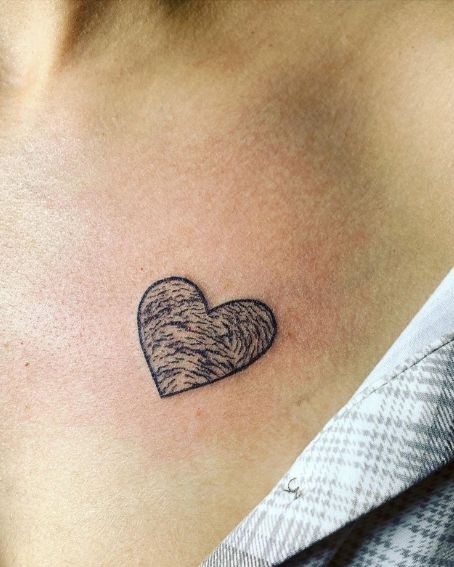 Heart Fingerprint Tattoo Design