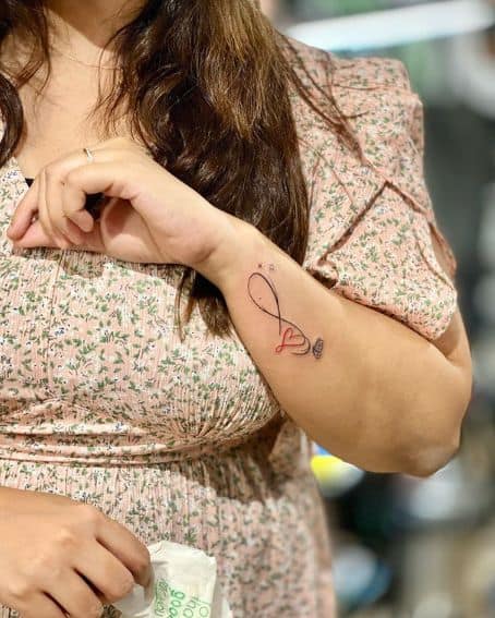 Heart Infinity with Butterfly Tattoo