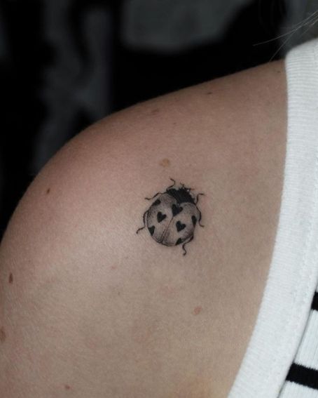 Heart-Spotted Ladybug Tattoo
