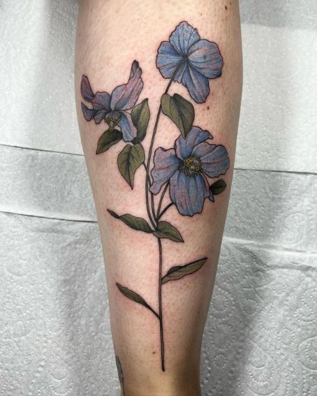 Himalayan Poppy Flower Tattoo Design