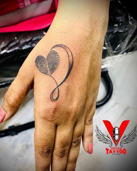 Infinity Fingerprint Tattoo Design