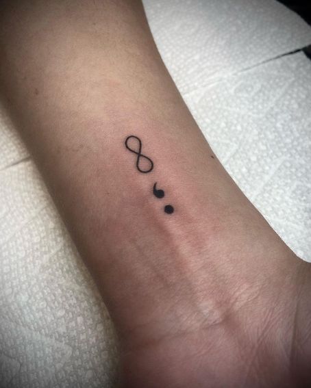Infinity Semicolon Tattoo
