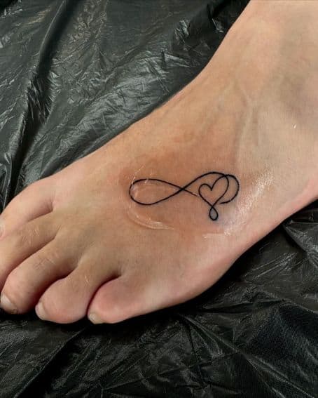 Infinity Sign with a Heart Tattoo