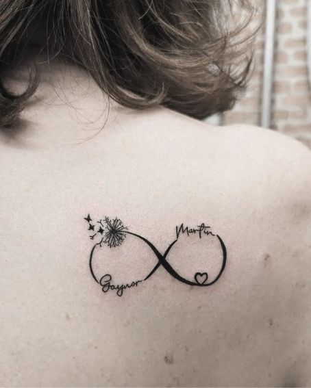 Infinity Tattoo Design on Back Shoulder