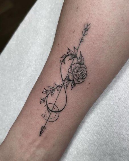Infinity Tattoo with Floral Art