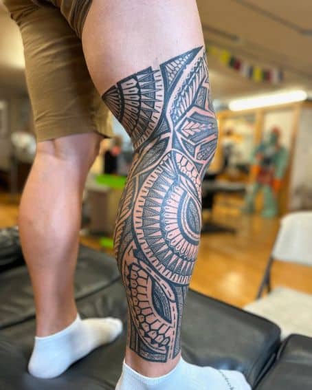 Kava Flow Leg Piece Polynesian Tattoo