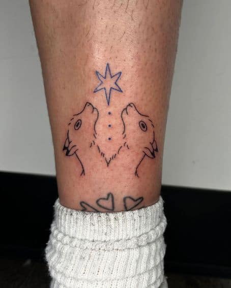 Lamb Tattoo on Back Leg