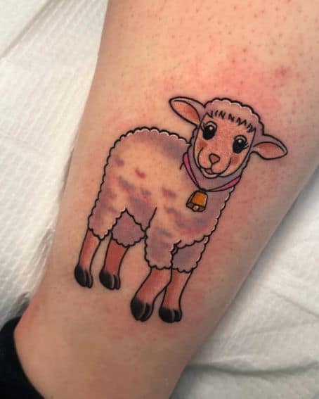 Lamb with Bell Tattoo