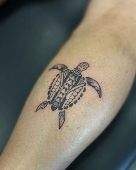 Lil Freehand Turtle and Polynesian Tattoo