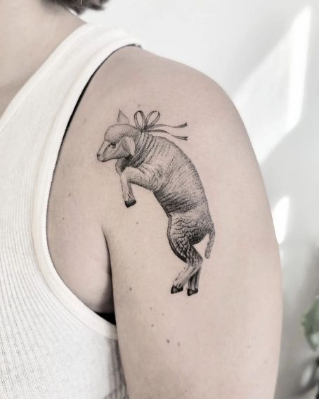 Lil Lamb Tattoo on Shoulder