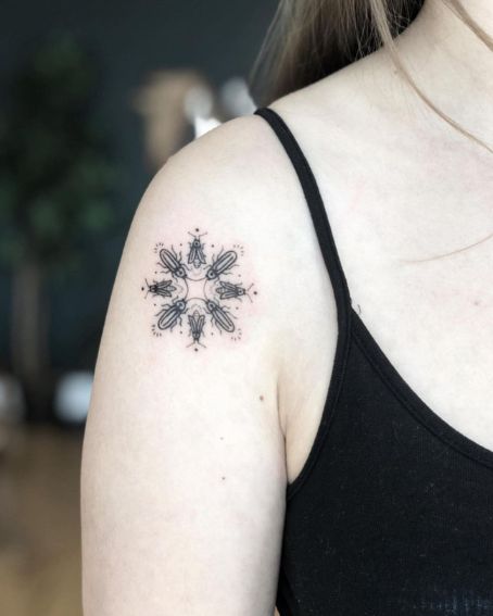 Little Fireflies Mandala Tattoo Design