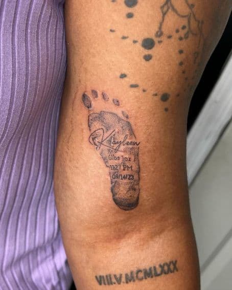 Little Footprint Tattoo Design on Arm