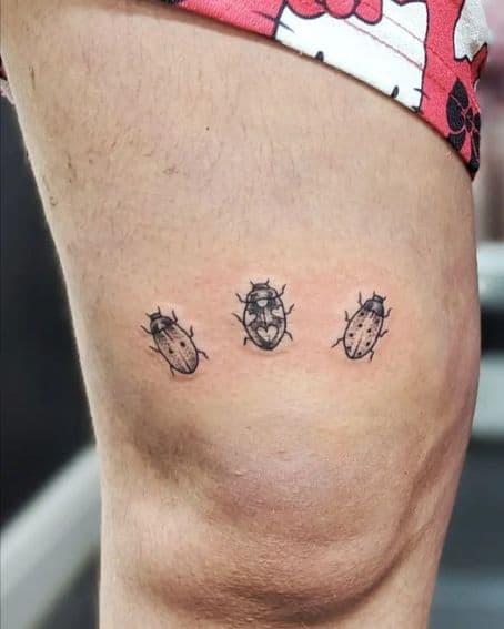 Little Ladybugs Tattoo on Knee