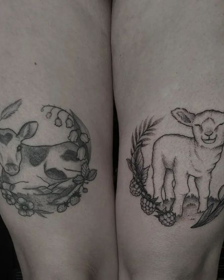 Little Lamb with Raspberry Tattoo