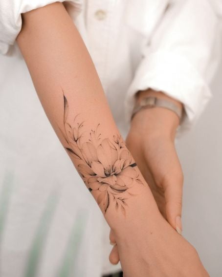Magnolia Flower Bracelet Tattoo