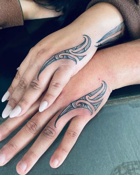 Matching Couple Polynesian Tattoo Design
